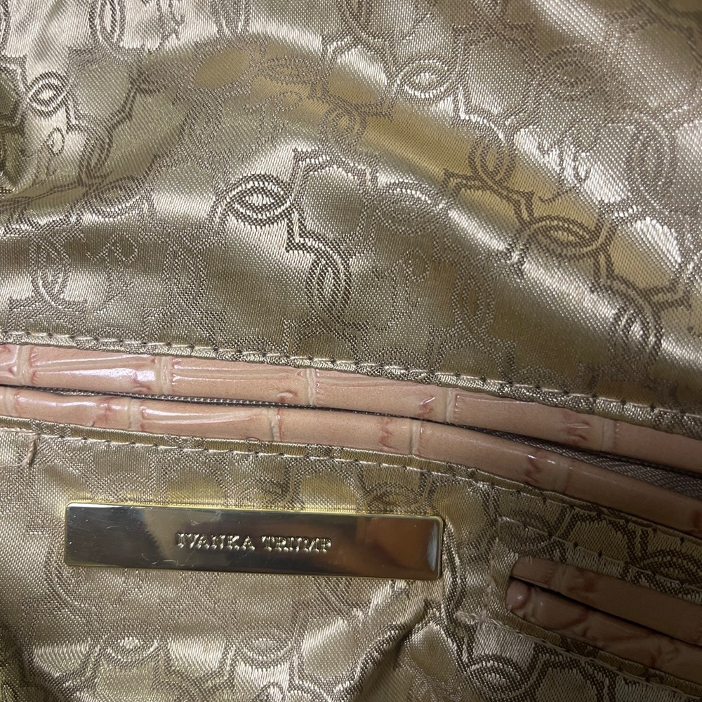 Ivanka Trump Elegant Gold beige Patterned Handbag